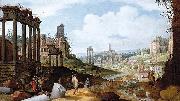 Willem van Nieulandt View of the Forum Romanum oil on canvas